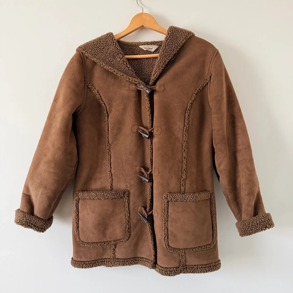 L.L. Bean Women's Brown Fleece Toggle Jacket
